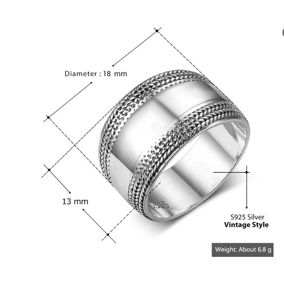 STERLING SILVER SIMPLE BOHO RING - Picture 7 of 8